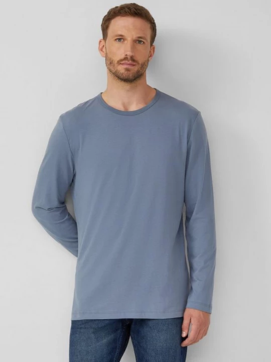 Foto van product Zachte lange mouw met ronde hals en logopatch s.Oliver blauw