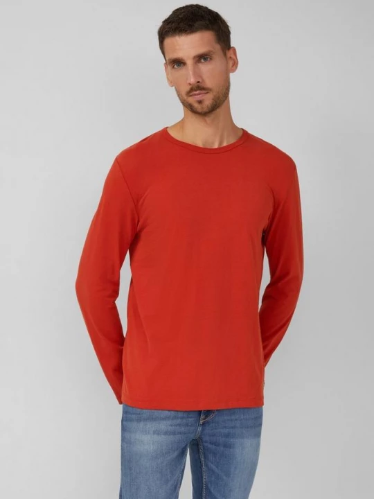 Foto van product Zachte lange mouw met ronde hals en logopatch s.Oliver rood