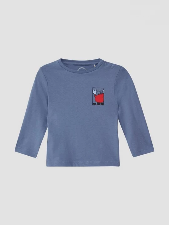 Foto van product Zachte longsleeve met print op de voor- en achterkant s.Oliver blauw