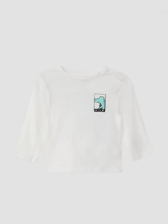 Foto van product Zachte longsleeve met print op de voor- en achterkant s.Oliver wit