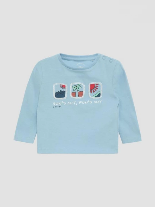 Foto van product Zachte longsleeve met print op de voorkant s.Oliver blauw