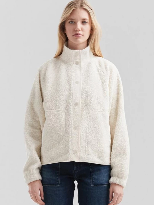 Foto van product Zachte teddy fleece jas met drukknopen QS crème
