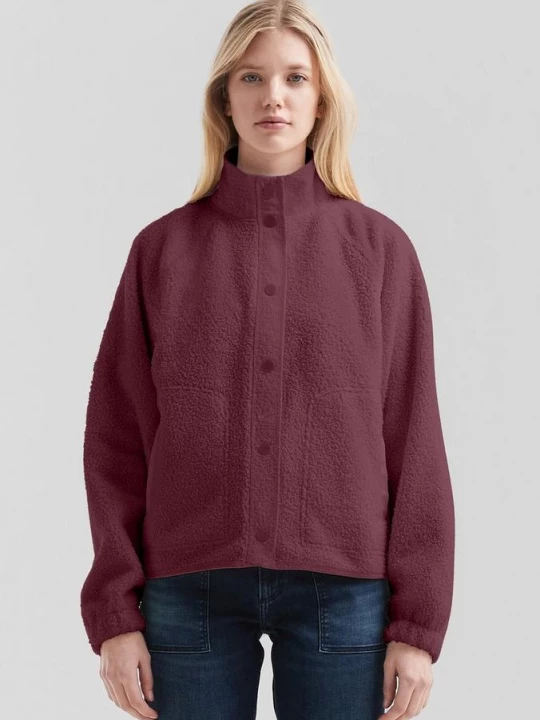 Foto van product Zachte teddy fleece jas met drukknopen QS rood