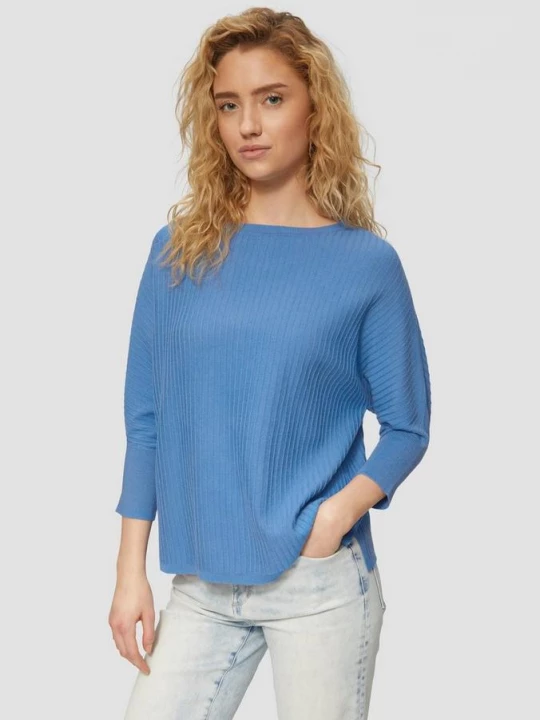 Foto van product Zachte trui met structuur en 3 / 4-vleermuismouwen s.Oliver blauw