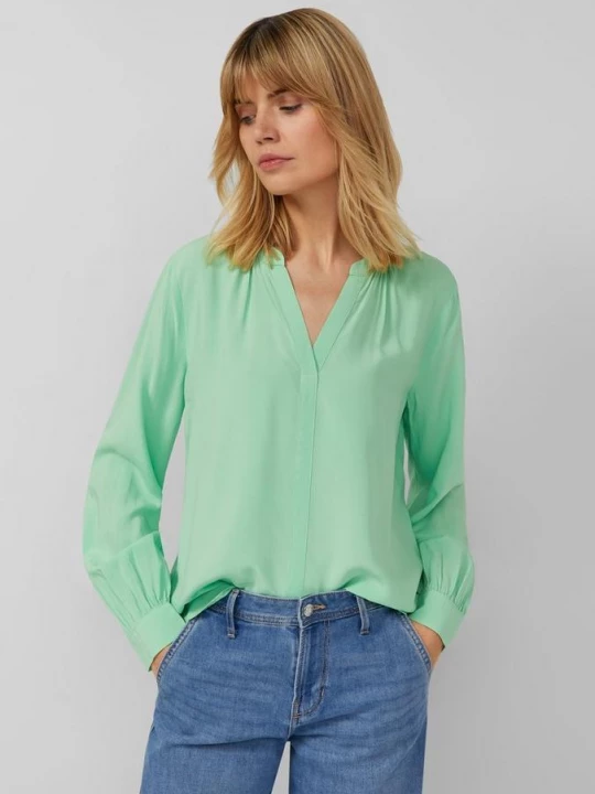 Foto van product Zachte viscose blouse met rimpels s.Oliver groen