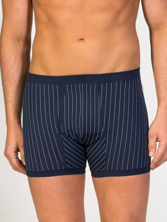 Foto van product zd ZERO DEFECTS Boxershorts 'Helios prinstriped Egyptian cotton' navy
