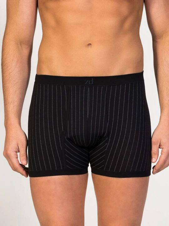 Foto van product zd ZERO DEFECTS Boxershorts 'Helios prinstriped Egyptian cotton' zwart
