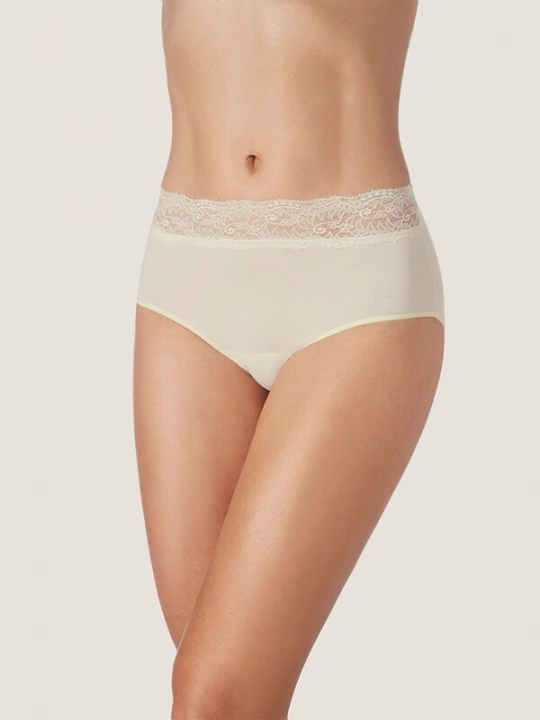 Foto van product zd ZERO DEFECTS Broekje 'Atenea lace high waist Soy fiber' natuurwit