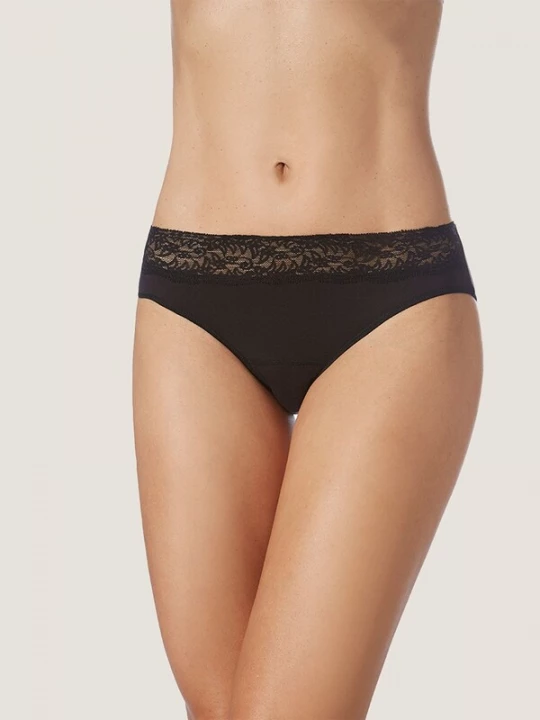 Foto van product zd ZERO DEFECTS Broekje 'Diana lace mid waist Soy fiber' zwart