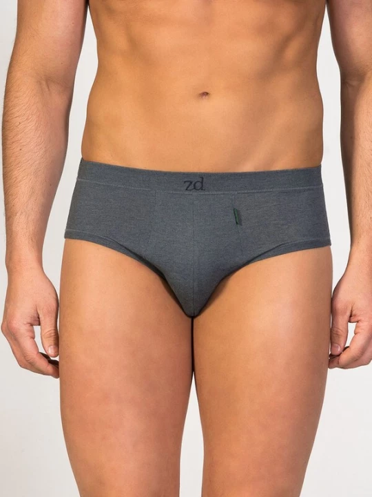 Foto van product zd ZERO DEFECTS Slip 'Mini Egyptian cotton' donkergrijs