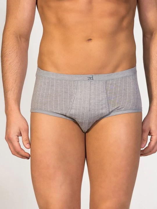 Foto van product zd ZERO DEFECTS Slip 'Senior Prinstriped Egyptian cotton' grijs