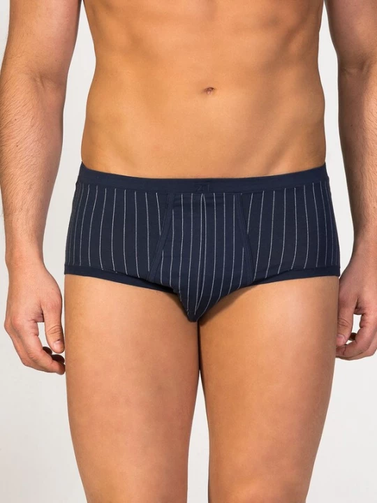 Foto van product zd ZERO DEFECTS Slip 'Senior Prinstriped Egyptian cotton' navy