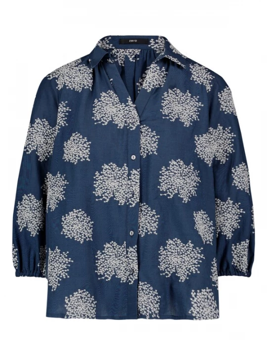 Foto van product zero Blouse donkerblauw / wit