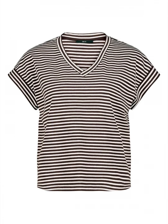 Foto van product zero Shirt donkerbruin / wit