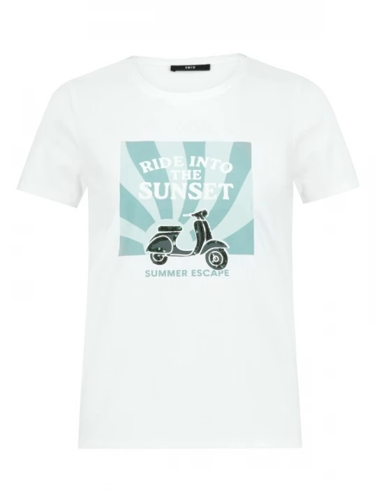 Foto van product zero Shirt turquoise / pastelblauw / zwart / wit