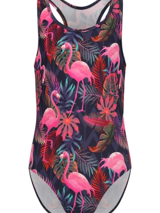 Foto van product ZigZag Badpak 'Irena' groen / pink / zwart