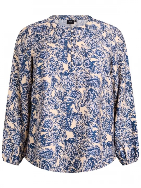 Foto van product Zizzi Blouse 'Caava' beige / blauw