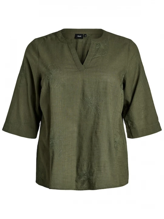 Foto van product Zizzi Blouse 'Cananna' olijfgroen