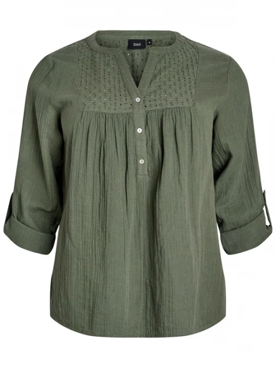 Foto van product Zizzi Blouse 'Cavivu' donkergroen