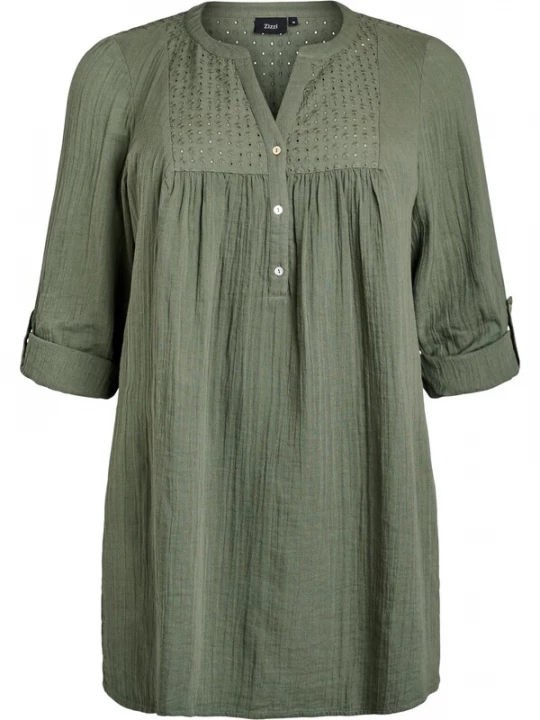 Foto van product Zizzi Blouse 'Cavivu' olijfgroen