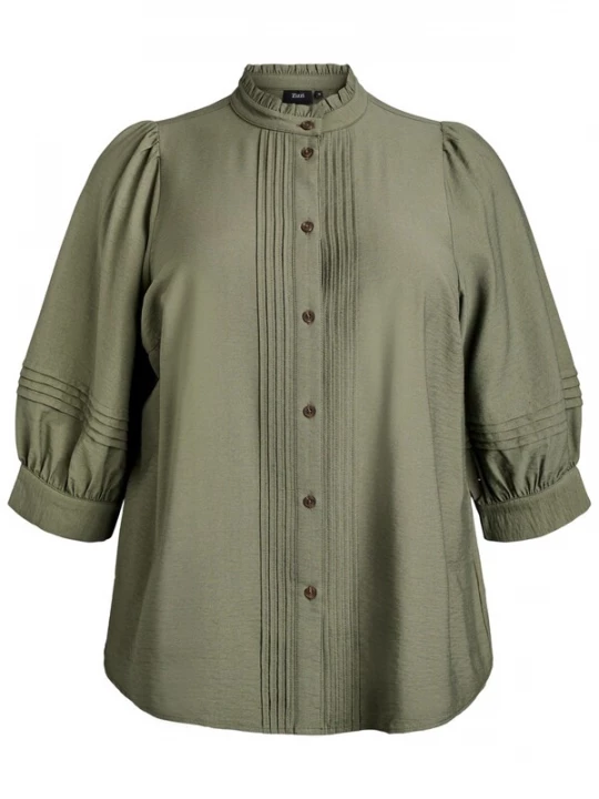 Foto van product Zizzi Blouse 'Earianna' olijfgroen