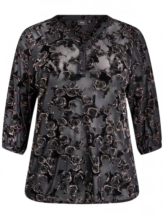 Foto van product Zizzi Blouse 'Eselma' brons / zwart