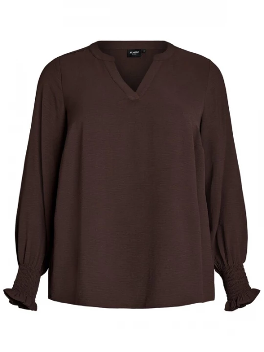 Foto van product Zizzi Blouse 'Kikka' chocoladebruin