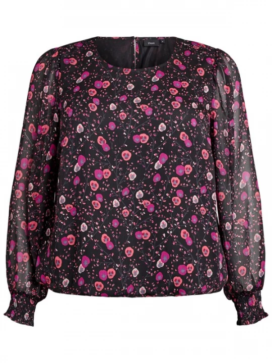 Foto van product Zizzi Blouse 'Paula' lichtroze / zwart