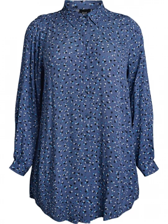 Foto van product Zizzi Blouse 'Vwisma' saffier / zwart / wit