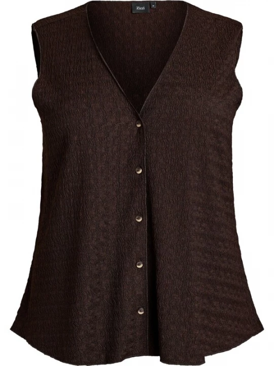 Foto van product Zizzi Bodywarmer 'Talia' donkerbruin