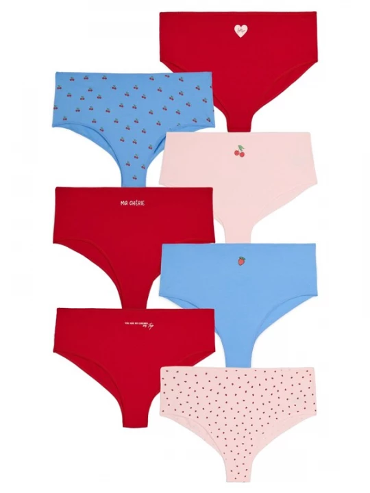 Foto van product Zizzi Broekje 'LWeek' hemelsblauw / rosa / rood