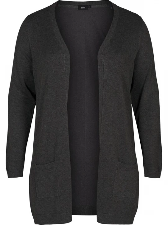 Foto van product Zizzi Gebreid vest 'Carrie' donkergrijs