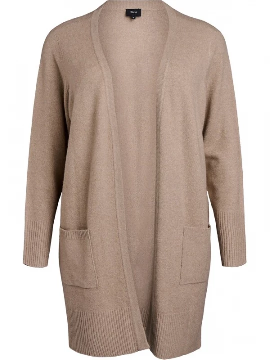 Foto van product Zizzi Gebreid vest 'Casunny' donkerbeige
