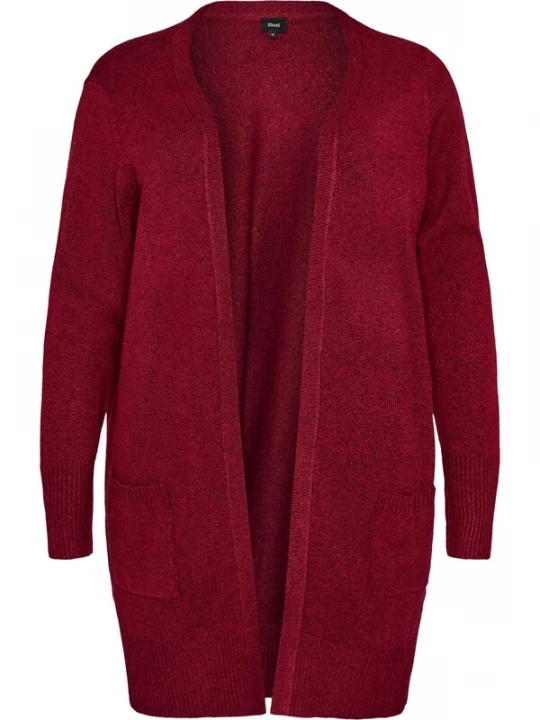 Foto van product Zizzi Gebreid vest 'Casunny' donkerrood