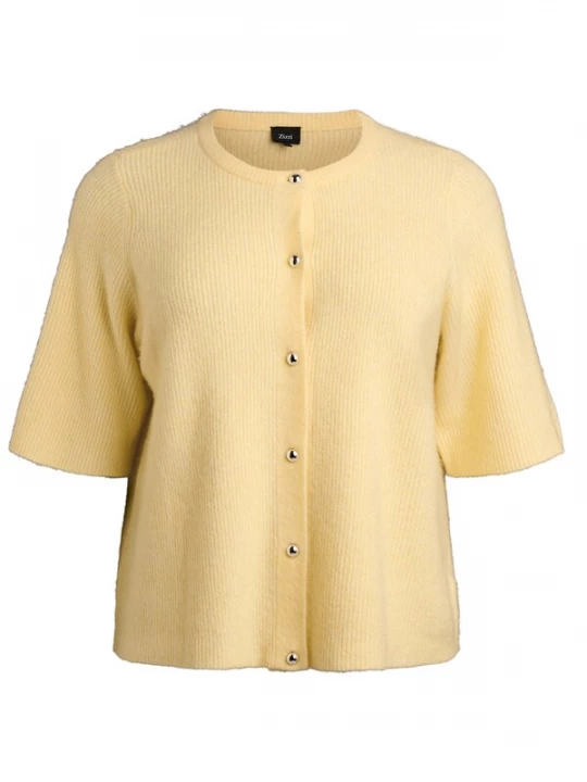 Foto van product Zizzi Gebreid vest 'Cavista' geel