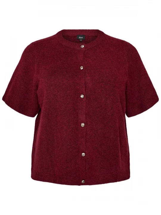 Foto van product Zizzi Gebreid vest 'Cavista' rood gemêleerd