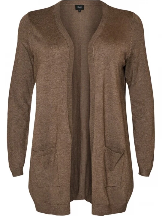 Foto van product Zizzi Gebreid vest 'MCARRIE' bruin gemêleerd
