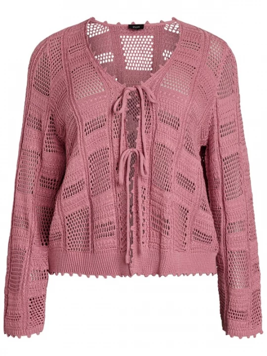 Foto van product Zizzi Gebreid vest 'MViola' watermeloen rood