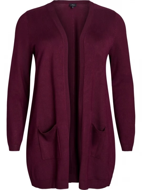 Foto van product Zizzi Gebreid vest wijnrood