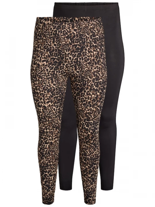 Foto van product Zizzi Leggings lichtbruin / donkerbruin / zwart