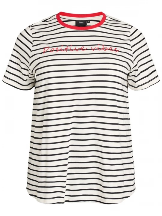 Foto van product Zizzi Shirt 'Caro' rood / zwart / wit