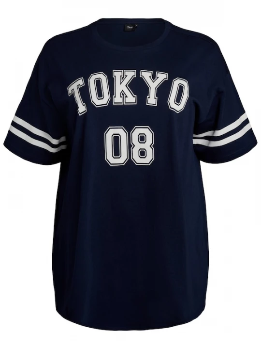 Foto van product Zizzi Shirt 'Enilla' navy / wit
