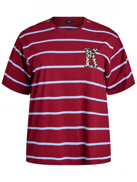 Foto van product Zizzi Shirt 'Eofelia' beige / lichtblauw / rood / zwart