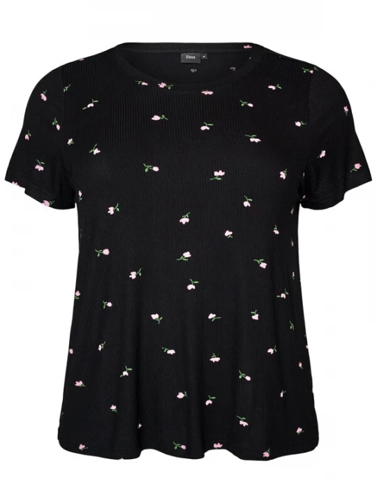 Foto van product Zizzi Shirt 'Gryna' groen / rosa / zwart