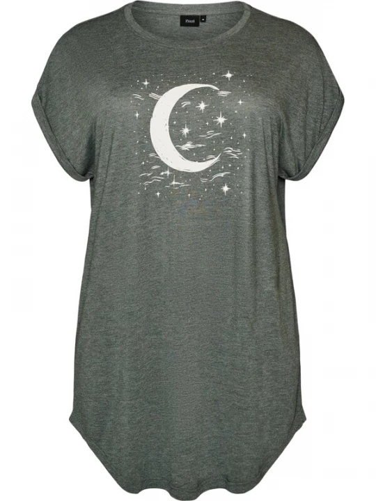 Foto van product Zizzi Shirt 'MALIS' groen / wit