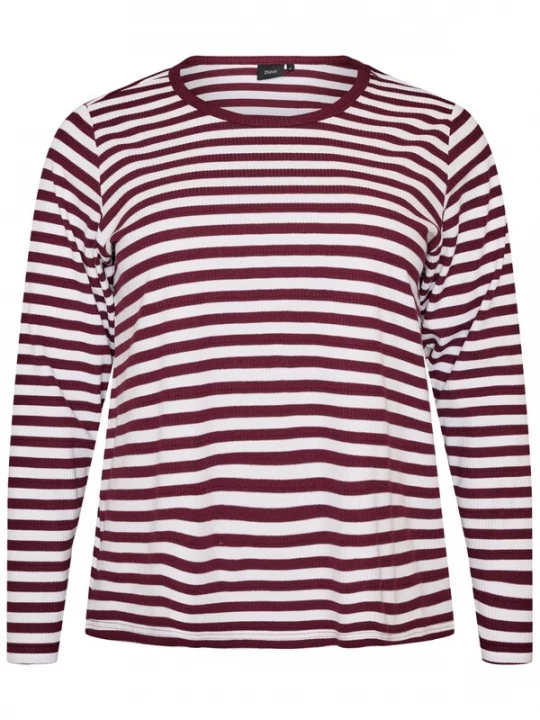 Foto van product Zizzi Shirt 'MEILLIE' donkerrood / wit