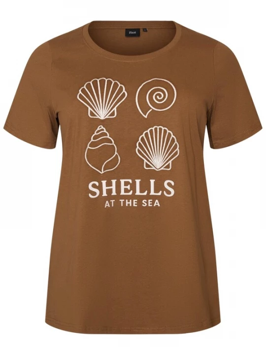 Foto van product Zizzi Shirt 'Mliz' bruin