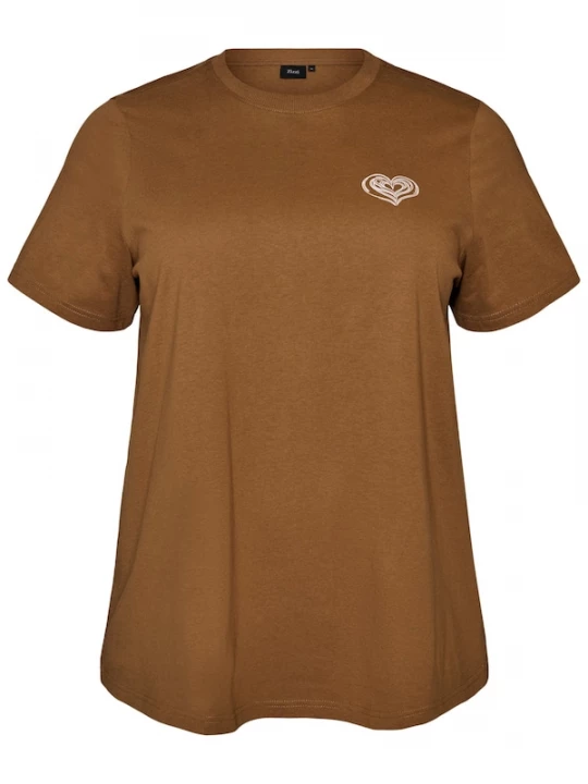 Foto van product Zizzi Shirt 'Mliz' mokka / wit