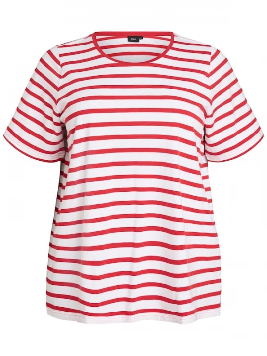 Foto van product Zizzi Shirt 'Vivi' rood / wit
