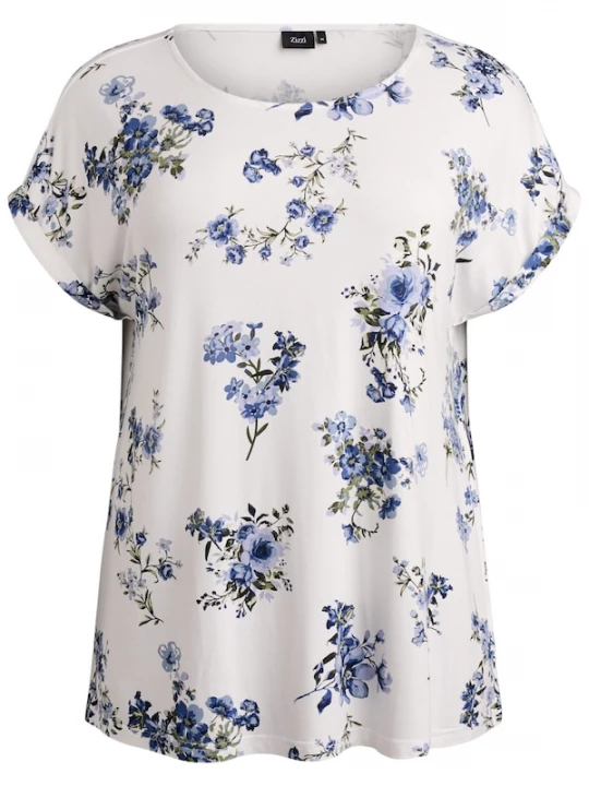 Foto van product Zizzi Shirt 'Vmalis' blauw / groen / wit
